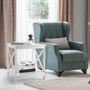 2-Tier Side Table with X-shape Design and 4 Solid Legs