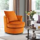Modern 360¬∞ Swivel Barrel Chair with No Assembly Needed-Orange
