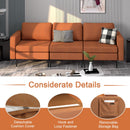 3-Seat Sectional Sofa Couch with Armrest Magazine Pocket and Metal Leg