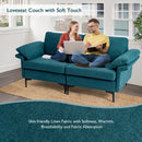Modern Fabric Loveseat Sofa for with Metal Legs and Armrest Pillows