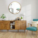 16-inch Round Wall Mirror with Aluminum Alloy Frame