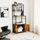 4-Tier Industrial Kitchen Bakers Rack Microwave Oven Stand-Brown