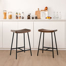 Industrial Saddle Stool with Metal Legs and Adjustable Foot Pads