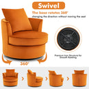 Modern 360¬∞ Swivel Barrel Chair with No Assembly Needed-Orange