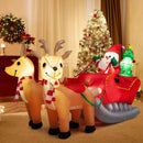 7.2 Feet Long Christmas Inflatable Santa Rides Sled with LED Lights