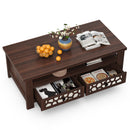 3-tier Coffee Table with 2 Drawers and 5 Support Legs