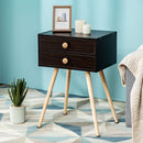 Modern Nightstand Bedside Table Mid Century with 2 Drawers-Natural