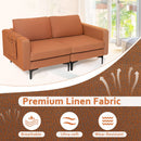 Modern Loveseat Sofa Couch with Side Storage Pocket and Sponged Padded Seat Cushions