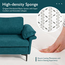 Modern Fabric Loveseat Sofa for with Metal Legs and Armrest Pillows
