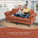 Modern Fabric Loveseat Sofa for with Metal Legs and Armrest Pillows