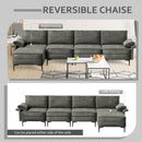 Extra Large L-shaped Sectional Sofa with Reversible Chaise and 2 USB Ports for 4-5 People