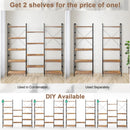 Large Triple Wide Floor Standing Bookcase Display Shelf with Metal Frame-Rustic Brown