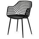 Set of 4 Heavy Duty Modern Dining Chair with Airy Hollow Backrest