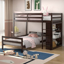 Twin Over Twin Loft Bunk Bed with Bookcase