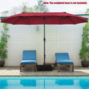 Double-Sided Patio Umbrella with Push Button Tilt Crank Handle