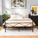 Full/Queen Size Metal Bed Frame Platform with Headboard