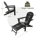Patio HDPE Adirondack Chair with Retractable Ottoman