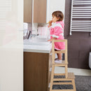 2-in-1 Multifunctional Toddler Step Stool with Safety Rail
