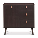 3-drawer Sideboard Storage Display Cabinet-Brown