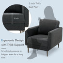 Modern Upholstered Accent Chair with Removable Backrest Cushion