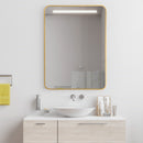 Metal Framed Bathroom Mirror with Rounded Corners