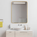Metal Framed Bathroom Mirror with Rounded Corners