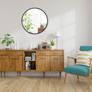 16-inch Round Wall Mirror with Aluminum Alloy Frame