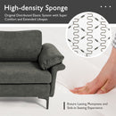 Modern Fabric Loveseat Sofa for with Metal Legs and Armrest Pillows
