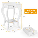 2-Tier End Table with Drawer and Shelf for Living Room Bedroom