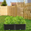 Set of 4 Elevated Flower Vegetable Herb Grow Planter Box