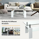 Rectangular Tempered Glass Coffee Table with Shelf