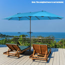 15 Feet Patio Double-Sided Umbrella with Hand-Crank System