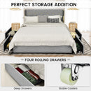 Bed Frame Mattress Foundation with 4 Storage Drawers