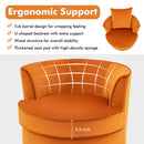 Modern 360¬∞ Swivel Barrel Chair with No Assembly Needed-Orange