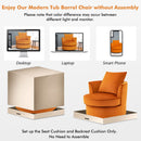 Modern 360¬∞ Swivel Barrel Chair with No Assembly Needed-Orange
