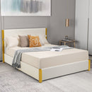 Full Size/Queen Size Upholstered Bed Frame with Adjustable Headboard and 4 Drawers