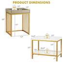 2 Pieces Nesting Coffee Table Set for Living Room-White
