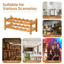 2-Tier 12 Bottles Bamboo Storage Shelf Wine Rack