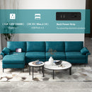 Extra Large L-shaped Sectional Sofa with Reversible Chaise and 2 USB Ports for 4-5 People
