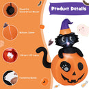 5 Feet Inflatable Halloween Pumpkin with Witch's Black Cat