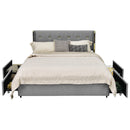 Bed Frame Mattress Foundation with 4 Storage Drawers