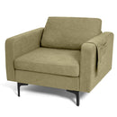 Modern Accent Armchair with Side Storage Pocket