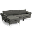Extra Large Modular L-shaped Sectional Sofa with Reversible Chaise for 4-5 People