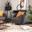 Modern Upholstered Accent Chair with Removable Backrest Cushion