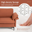 Modern Fabric Loveseat Sofa for with Metal Legs and Armrest Pillows