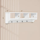 Wall Mount Cubby Organizer Hooks Entryway Storage Shelf