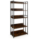 3/5-Tier Industrial Bookshelf Storage Shelf Display Rack with Adjustable Shelves