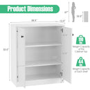 2 Door Storage Base Cabinet with 3-Tier Shelf-White