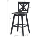 Set of 2 360-Degree Swivel Bar Stools for Home Restaurant