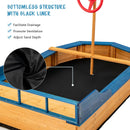 Kids' Pirate Boat Sandbox with Flag and Rudder